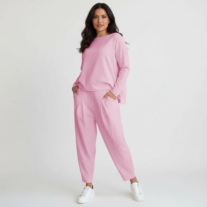 Elegante tweedelige lounge set met lange mouwen – Mirella