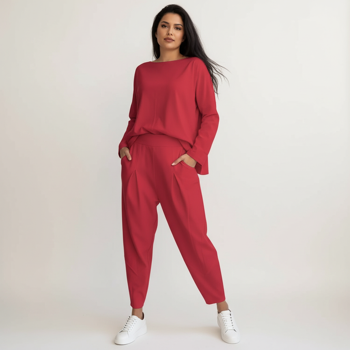 Elegante tweedelige lounge set met lange mouwen – Mirella