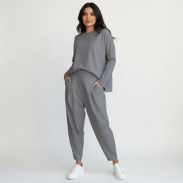 Elegante tweedelige lounge set met lange mouwen – Mirella