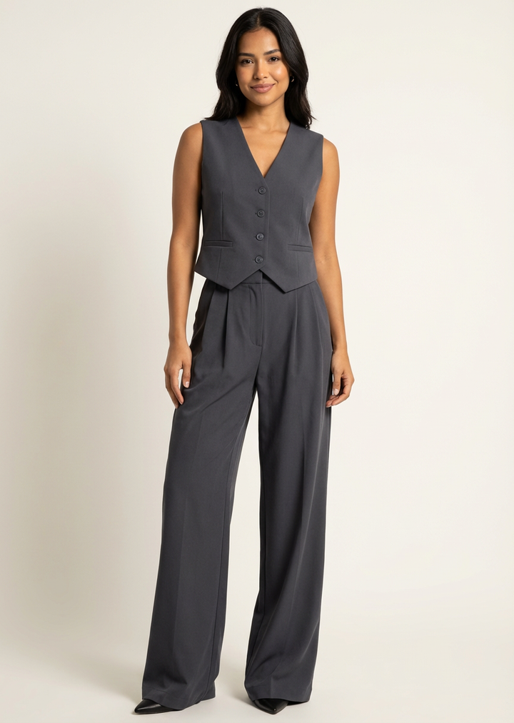 Elegant mouwloos blazerpak dames – Elira