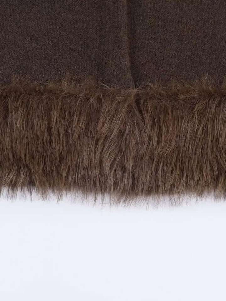 Faux fur trim jacket dames – Margot
