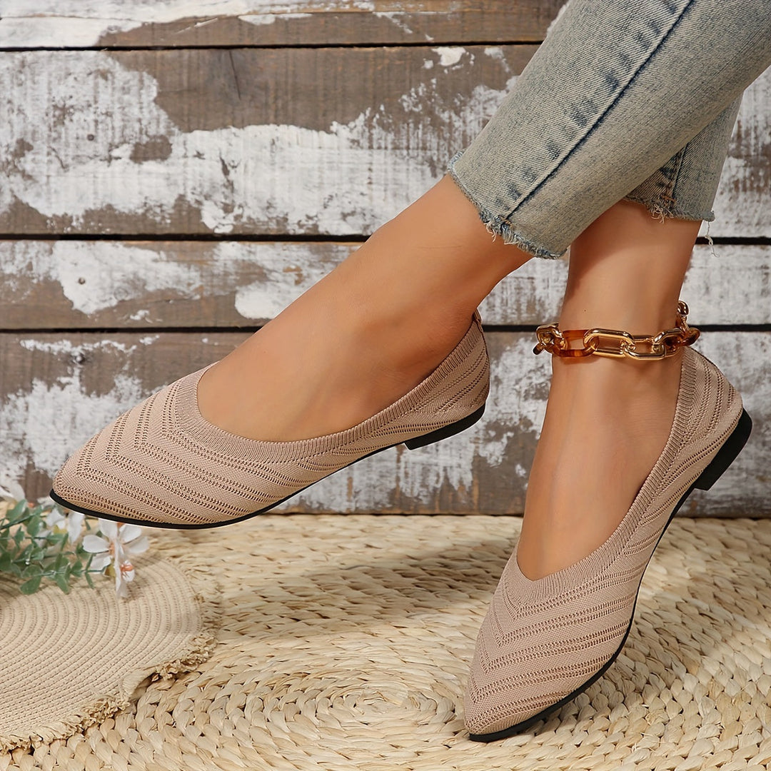 Gebreide ballerina’s met puntige neus - Claire