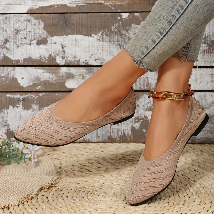 Gebreide ballerina’s met puntige neus - Claire
