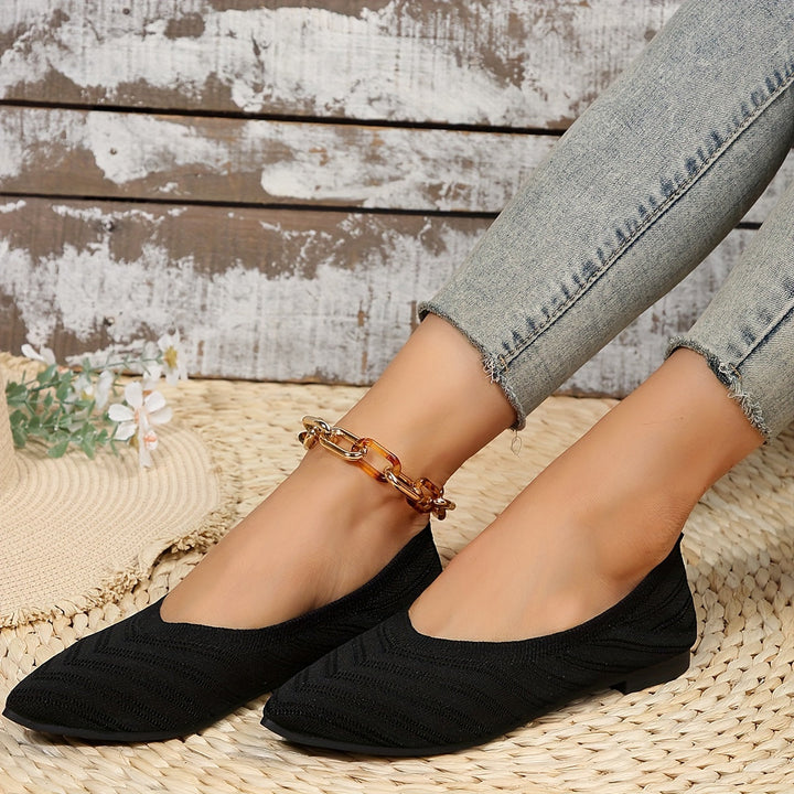 Gebreide ballerina’s met puntige neus - Claire