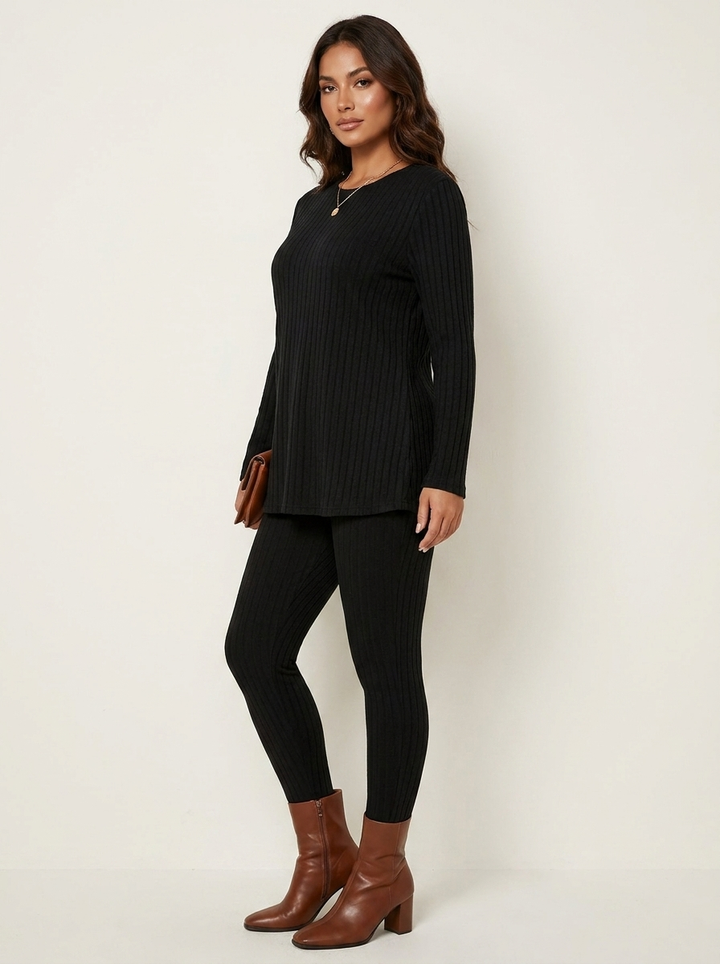 Geribde lounge set dames met stretch – Noa