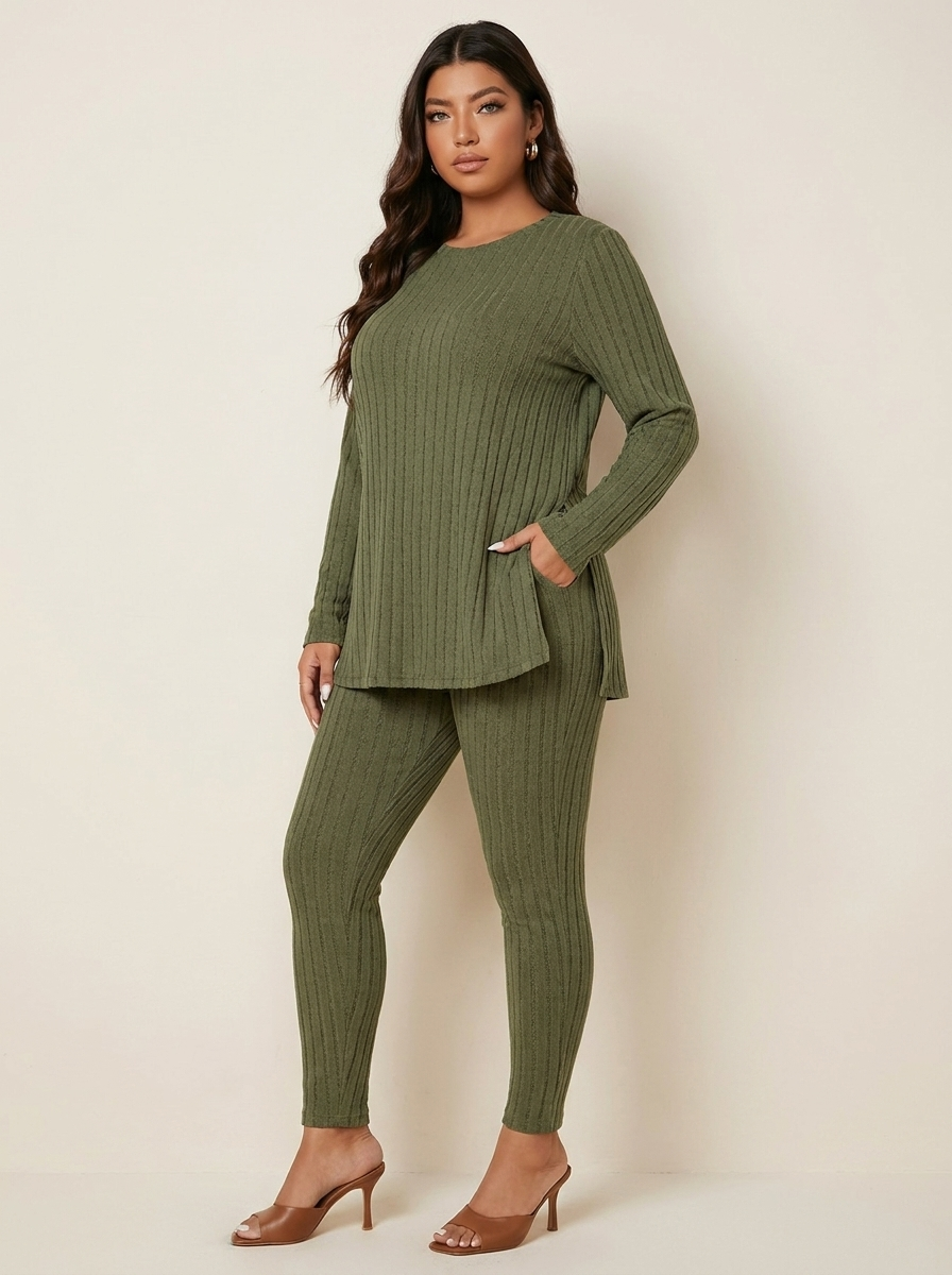 Geribde lounge set dames met stretch – Noa