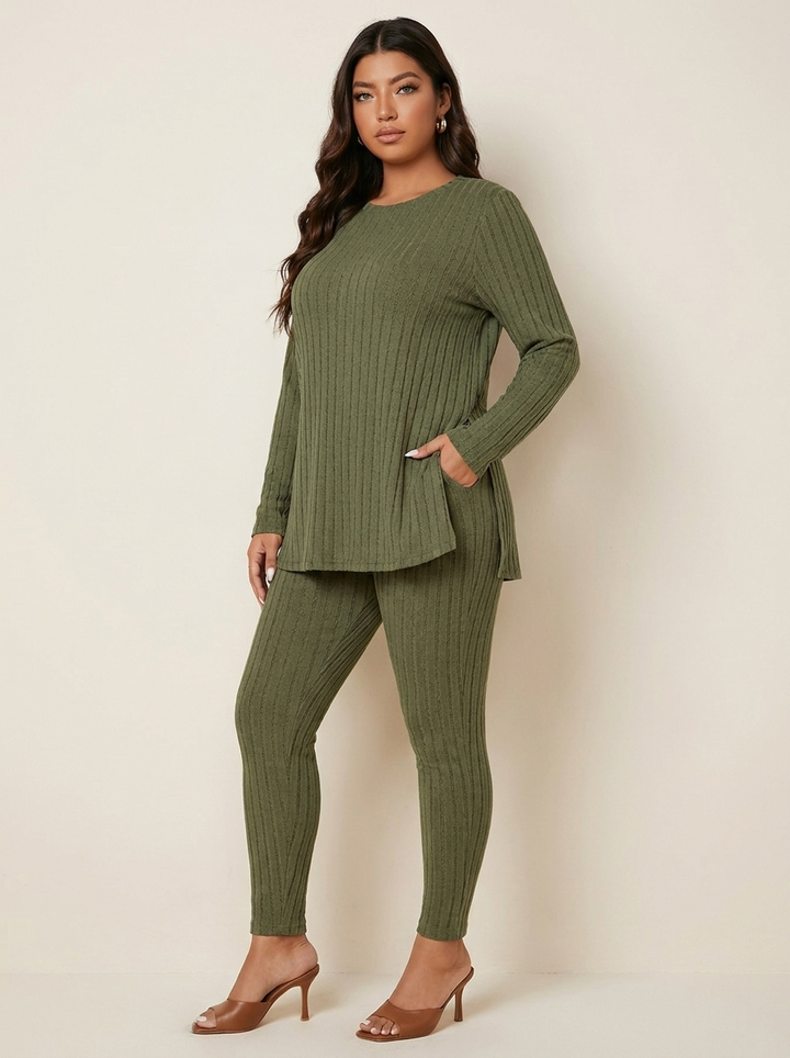 Geribde lounge set dames met stretch – Noa