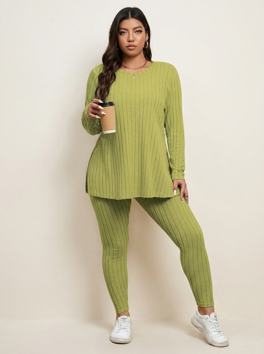 Geribde lounge set dames met stretch – Noa