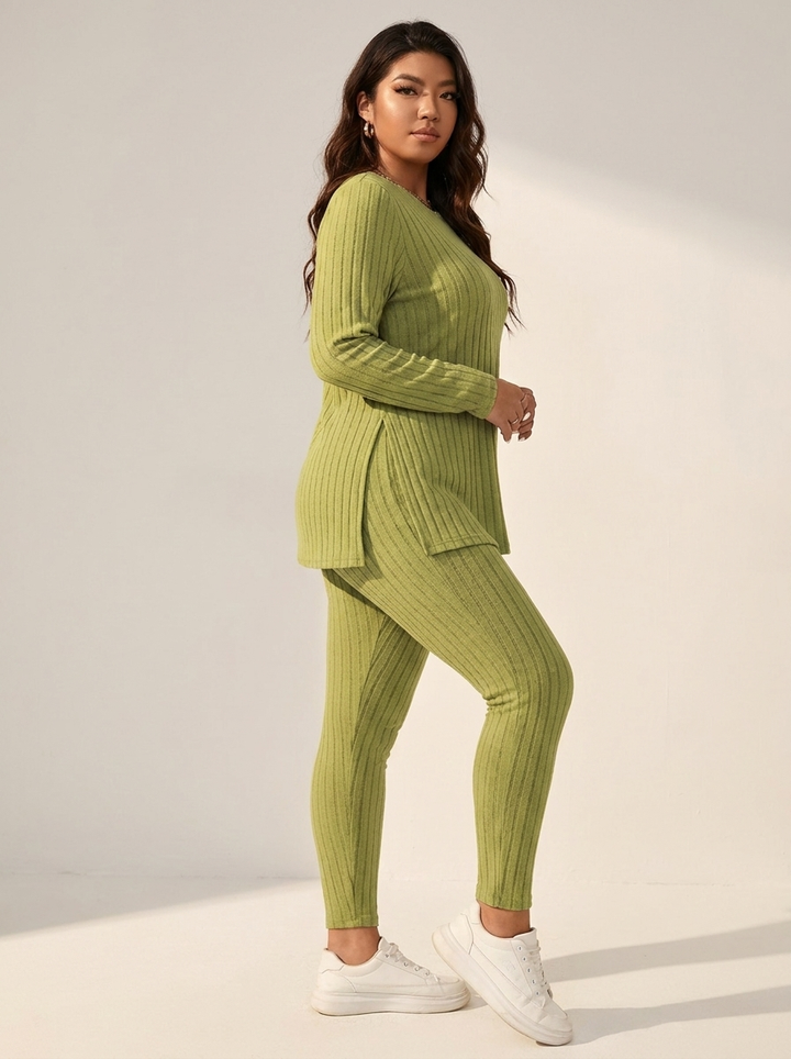 Geribde lounge set dames met stretch – Noa