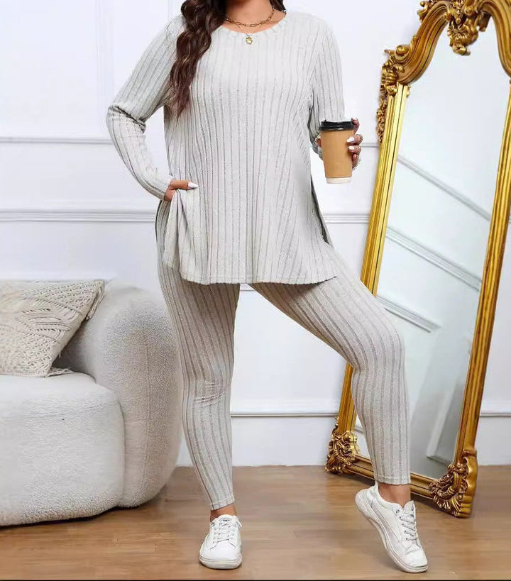 Geribde lounge set dames met stretch – Noa