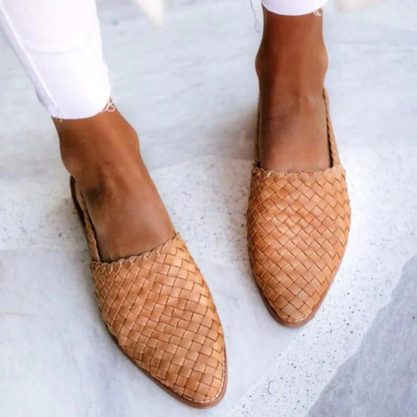 Gevlochten slingback ballerina's - Elena