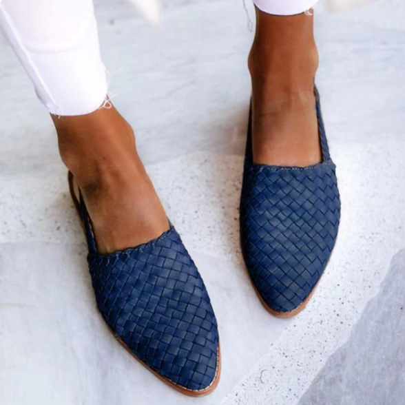 Gevlochten slingback ballerina's - Elena