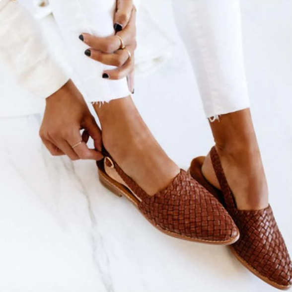 Gevlochten slingback loafers - Julia