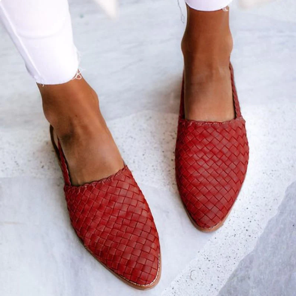 Gevlochten slingback loafers - Julia