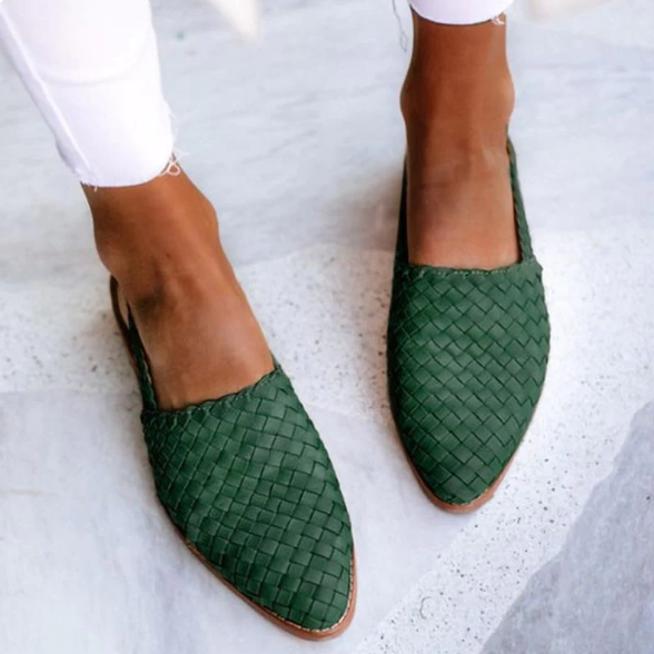Gevlochten slingback loafers - Julia