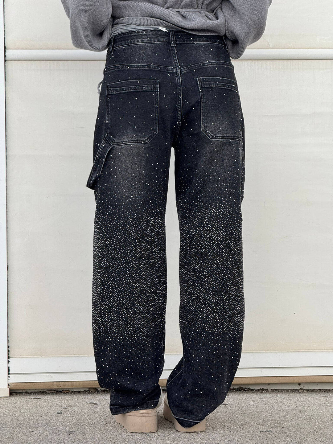 Glitter cargo jeans met wide-leg pasvorm - Nova