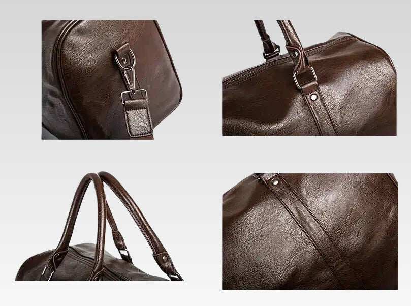 Grote reistas met leerlook – lichtgewicht PU weekendtas