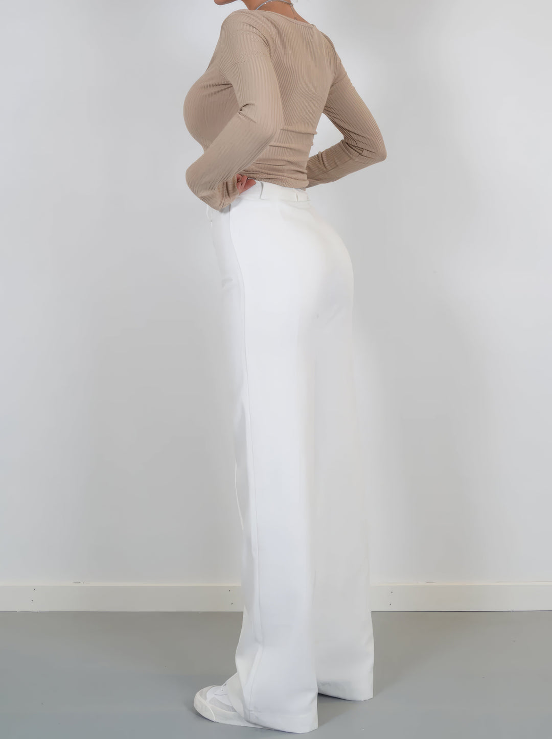 High-waist pantalon met rechte pijpen - Elise