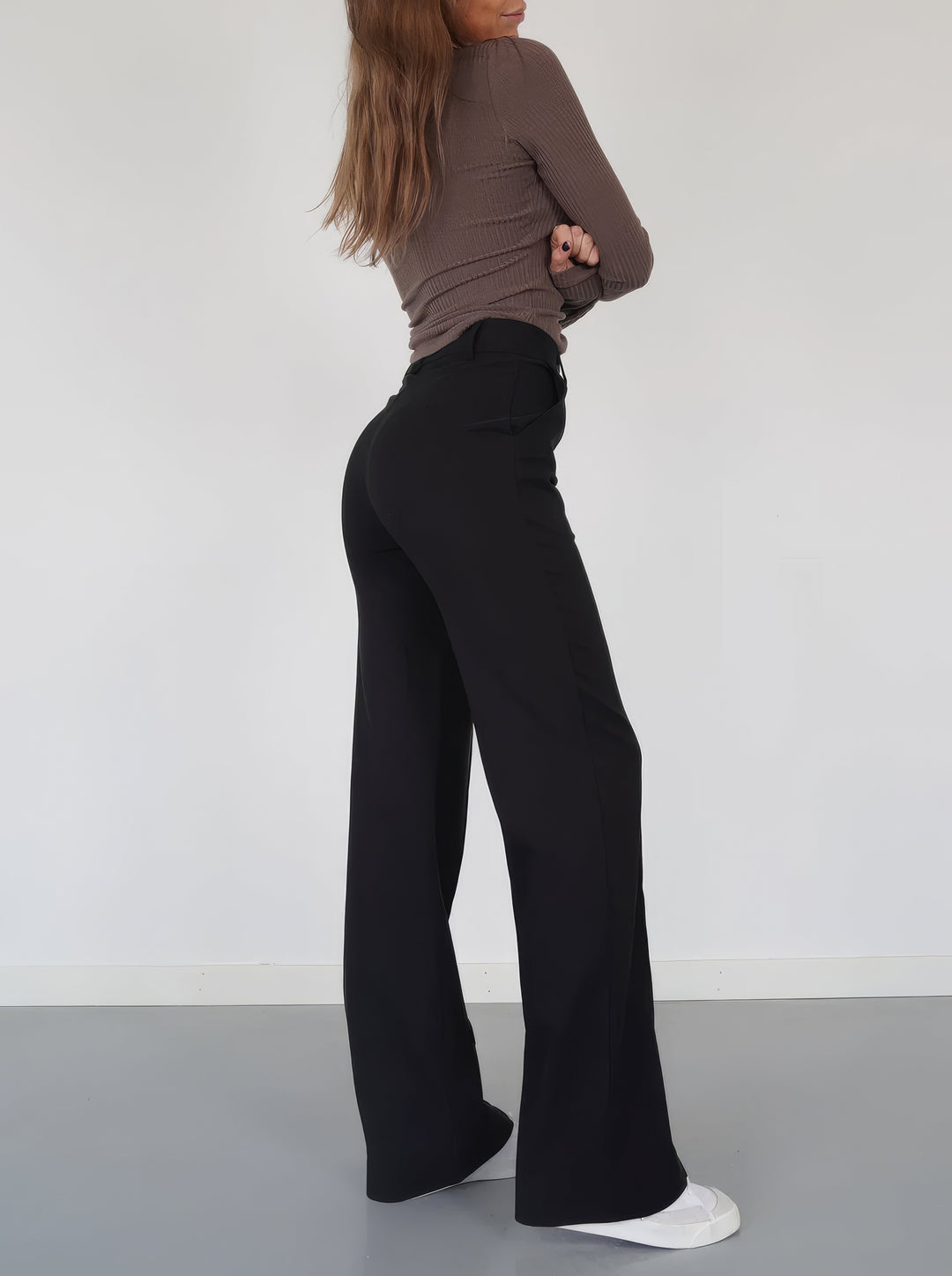 High-waist pantalon met rechte pijpen - Elise