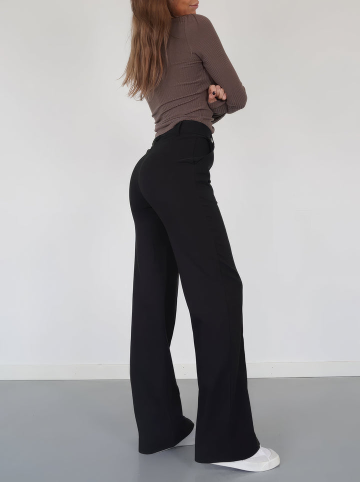 High-waist pantalon met rechte pijpen - Elise