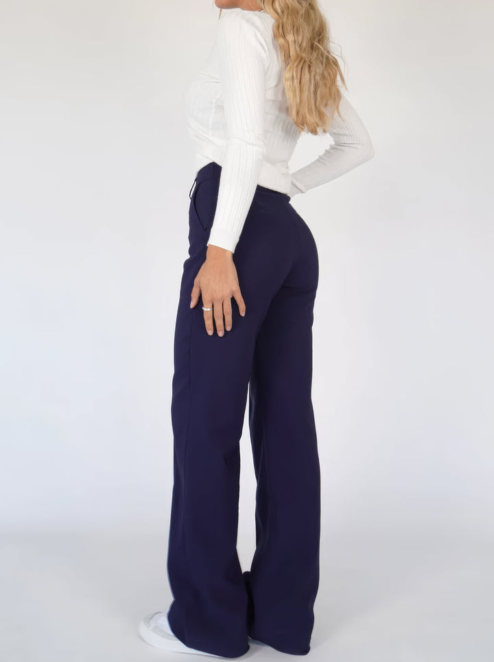 High-waist pantalon met rechte pijpen - Elise