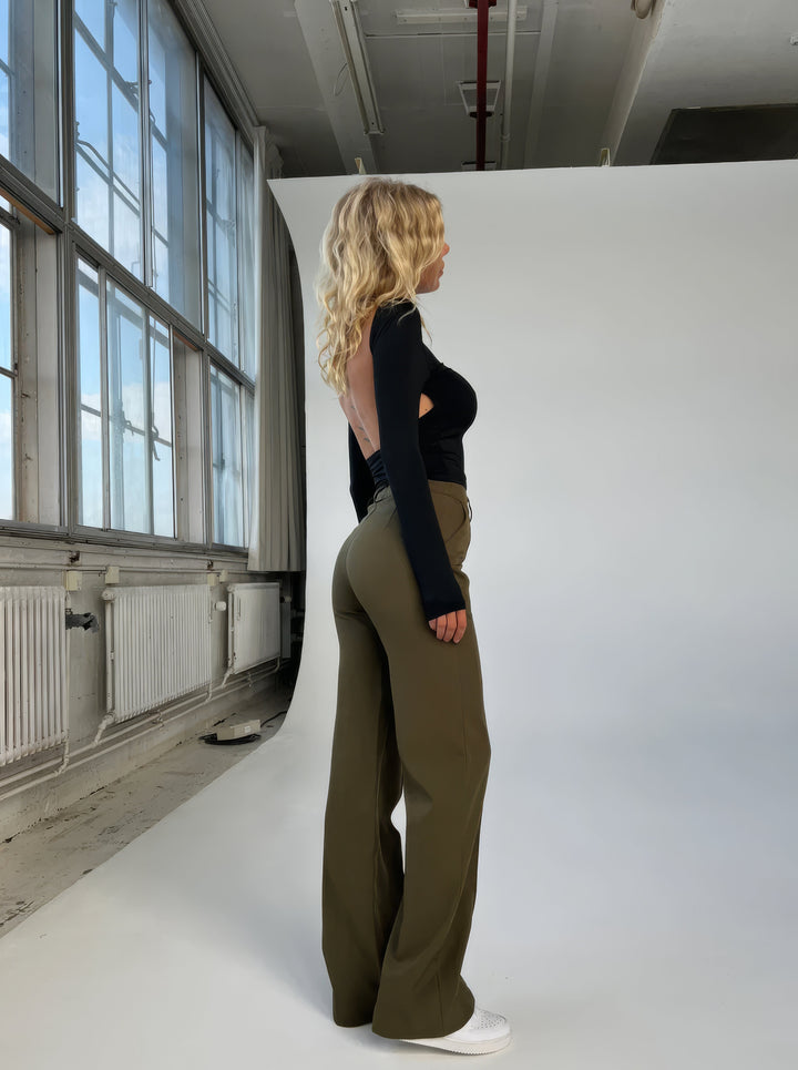 High-waist pantalon met rechte pijpen - Elise