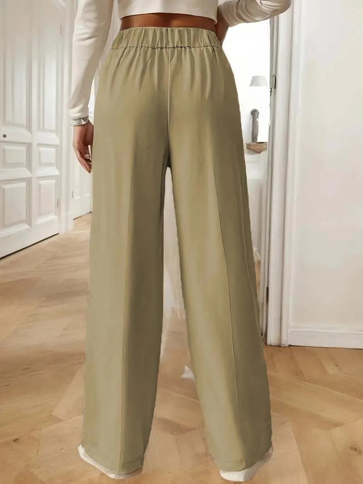High waist pantalon dames met knoopdetails – Margaux