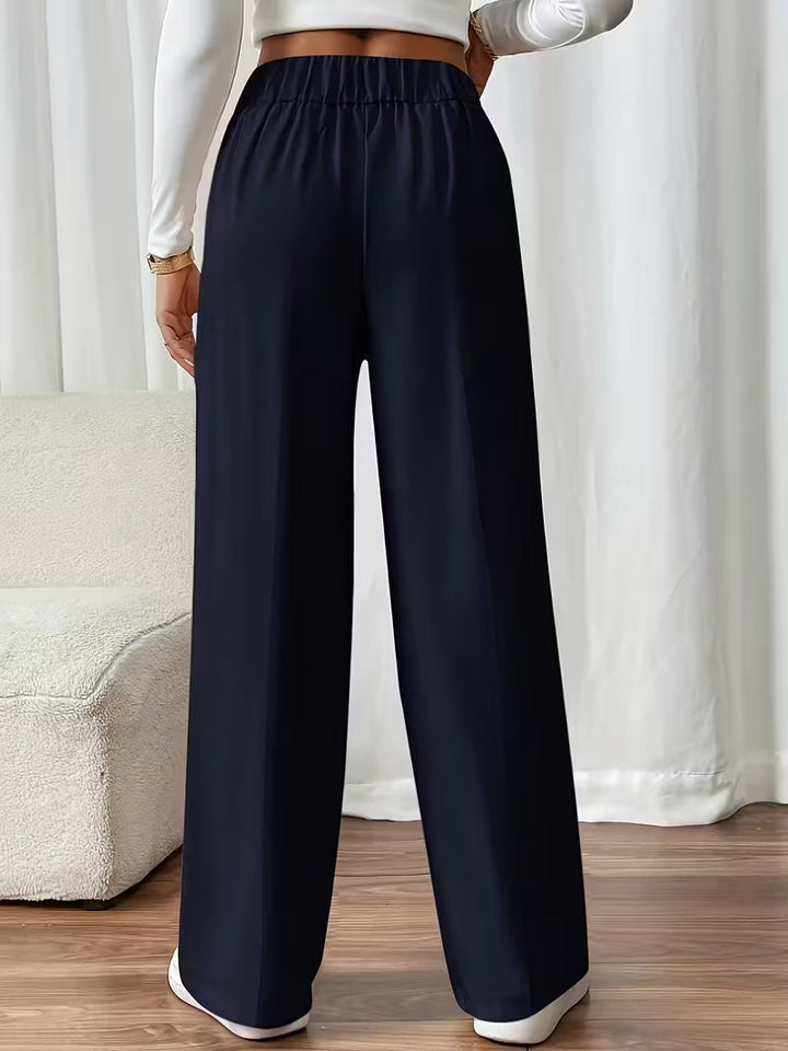 High waist pantalon dames met knoopdetails – Margaux