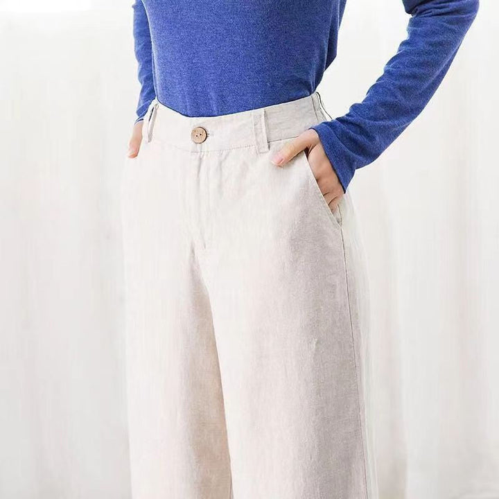 Hoge taille dames broek met wijde pijpen – Valérie