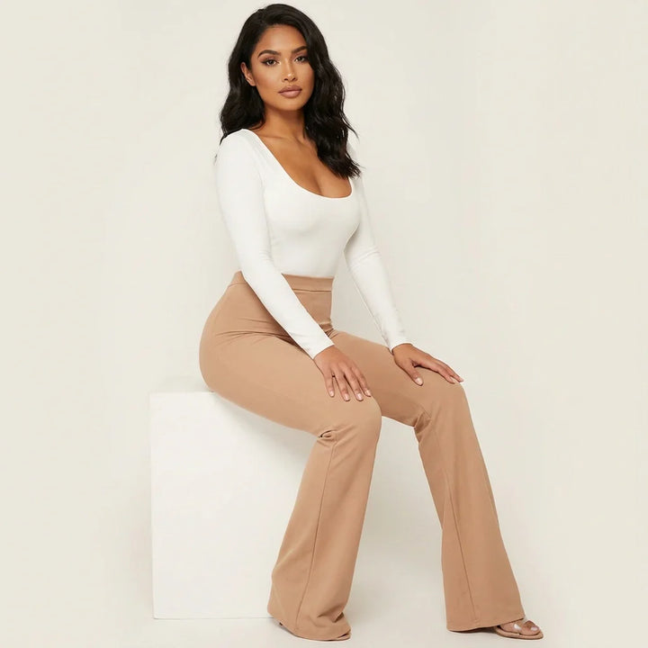 Hoge taille dames flared broek – Noella