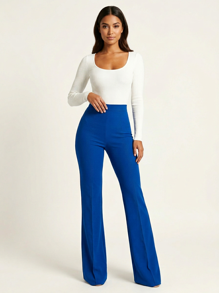 Hoge taille dames flared broek – Noella