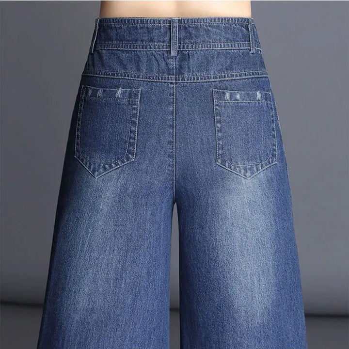 Hoge taille wide leg jeans met flared pijp – Maëlys