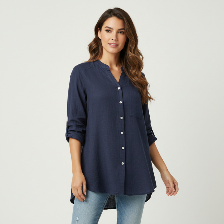 Linnen dames blouse met knoopsluiting – Juliette
