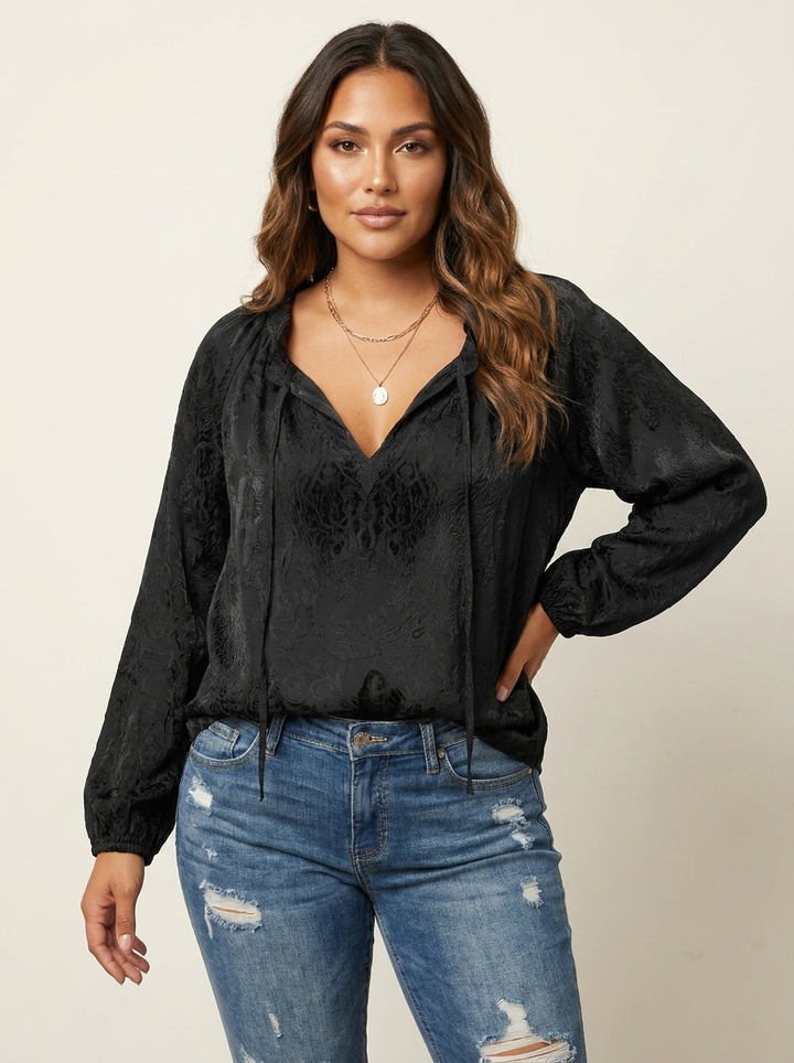 Luchtige kanten blouse met bohemian uitstraling - Kelly