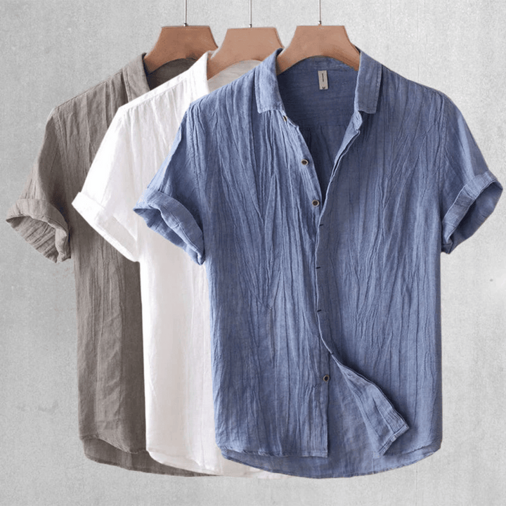 Luchtige linnen blouse met korte mouwen - Nova