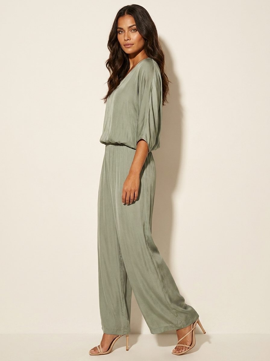 Luchtige tweedelige set met wijde broek - Olivia