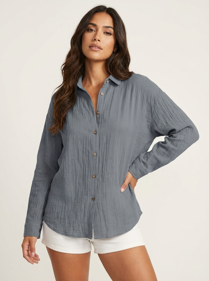 Luchtige dames blouse met knopen – Élise