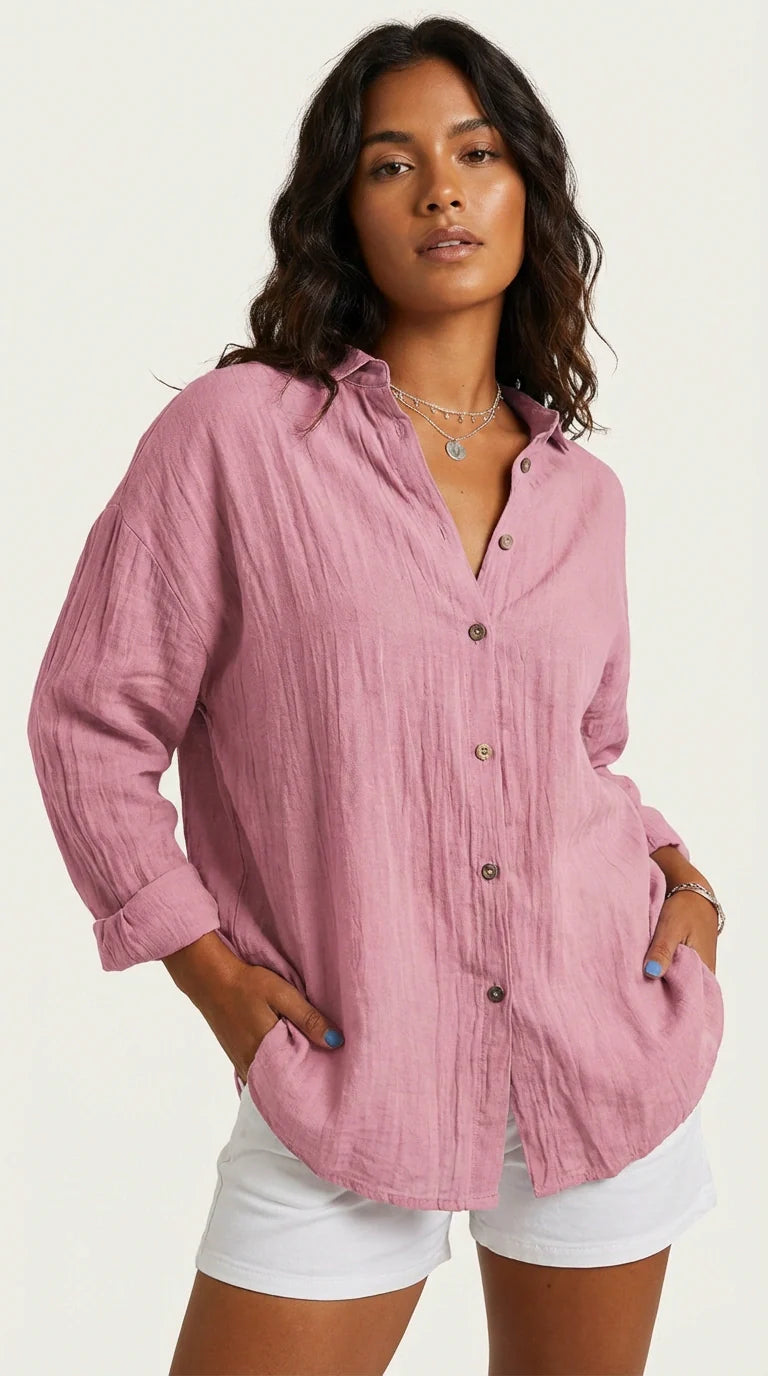 Luchtige dames blouse met knopen – Élise