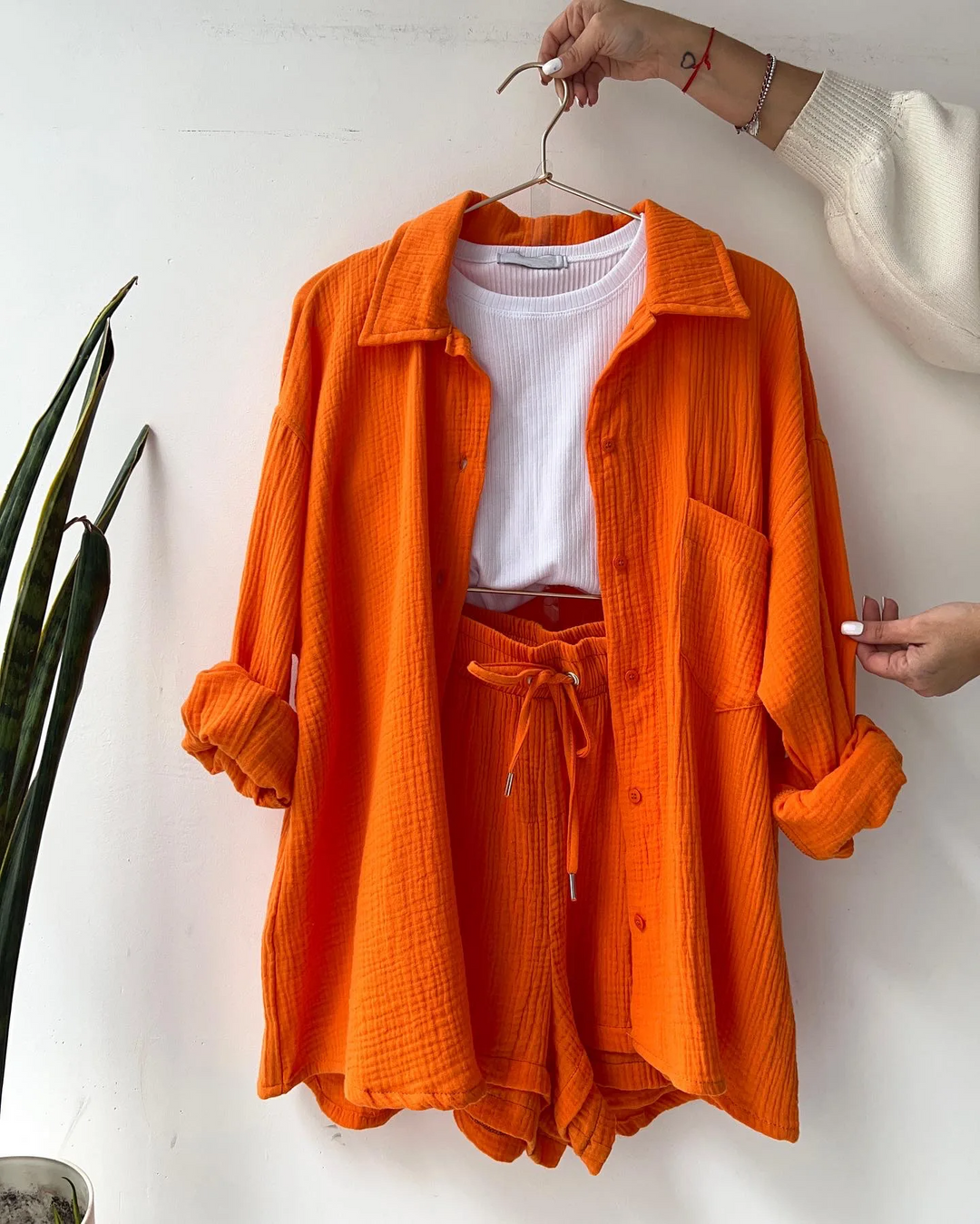 Luchtige dames lounge set met short – Capri