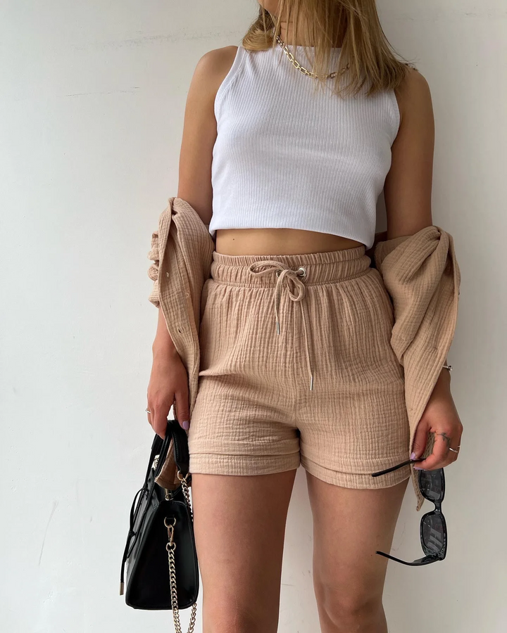 Luchtige dames lounge set met short – Capri