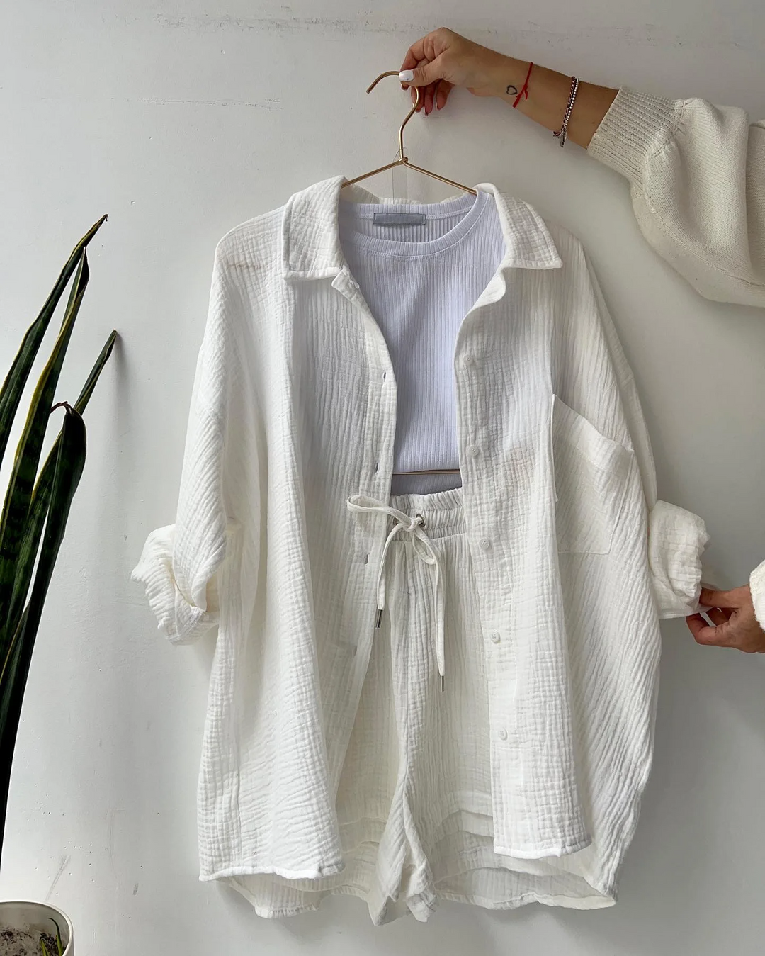 Luchtige dames lounge set met short – Capri