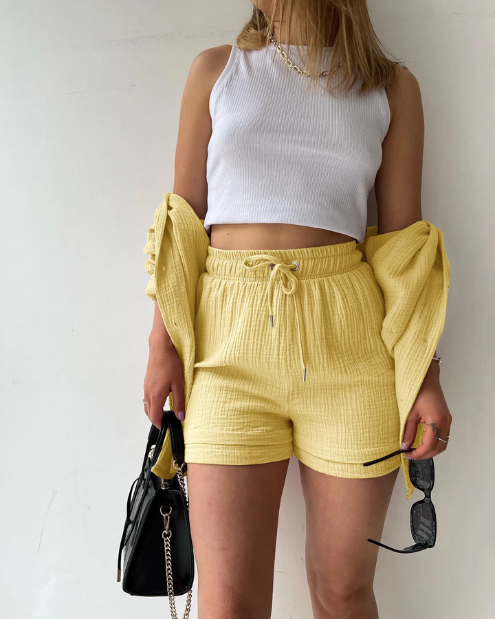 Luchtige dames lounge set met short – Capri
