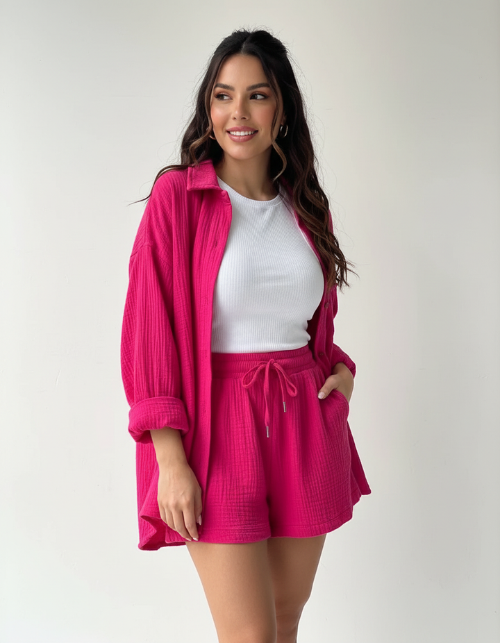 Luchtige dames lounge set met short – Capri