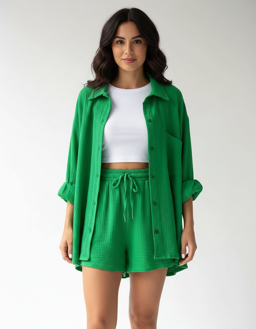 Luchtige dames lounge set met short – Capri