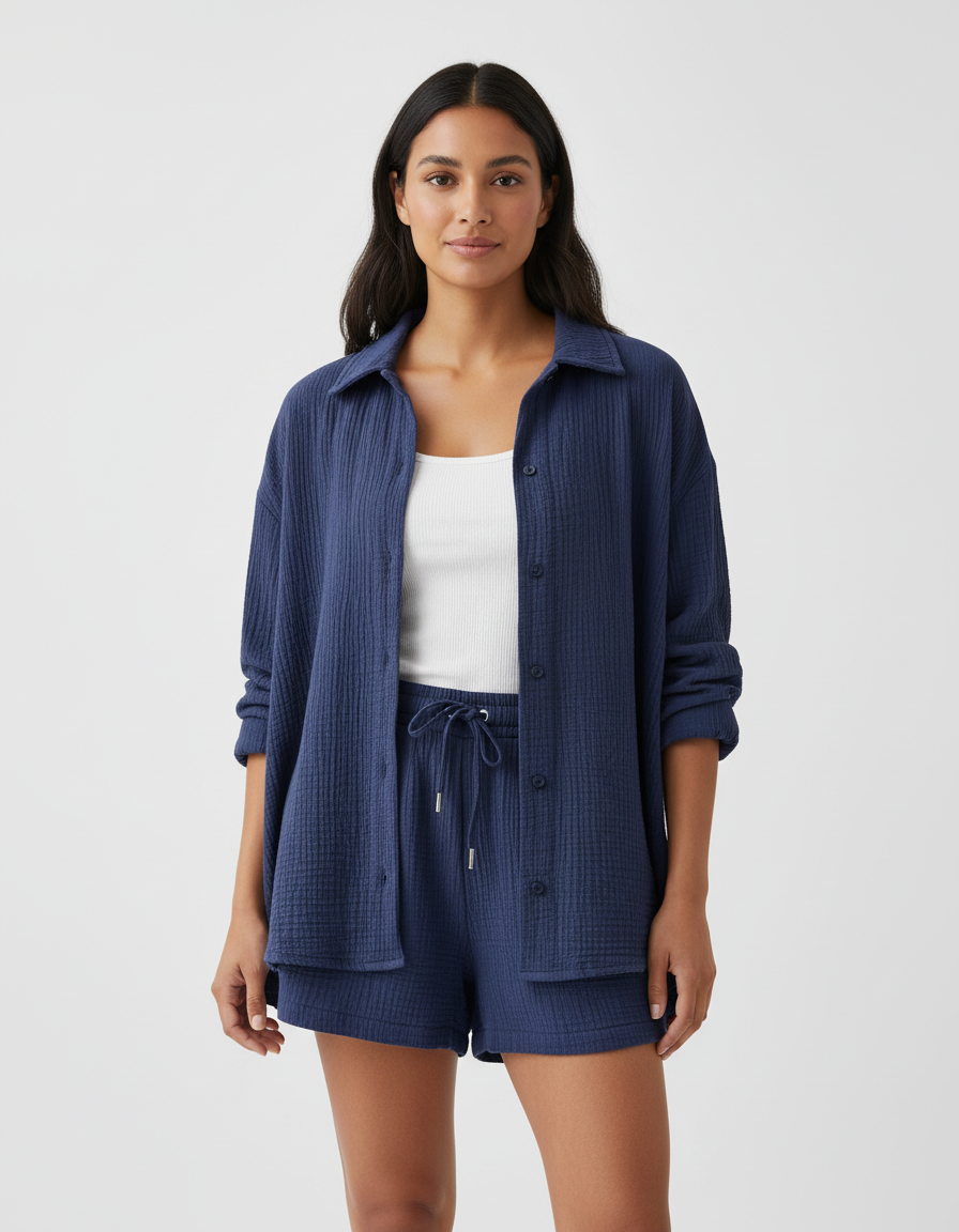 Luchtige dames lounge set met short – Capri