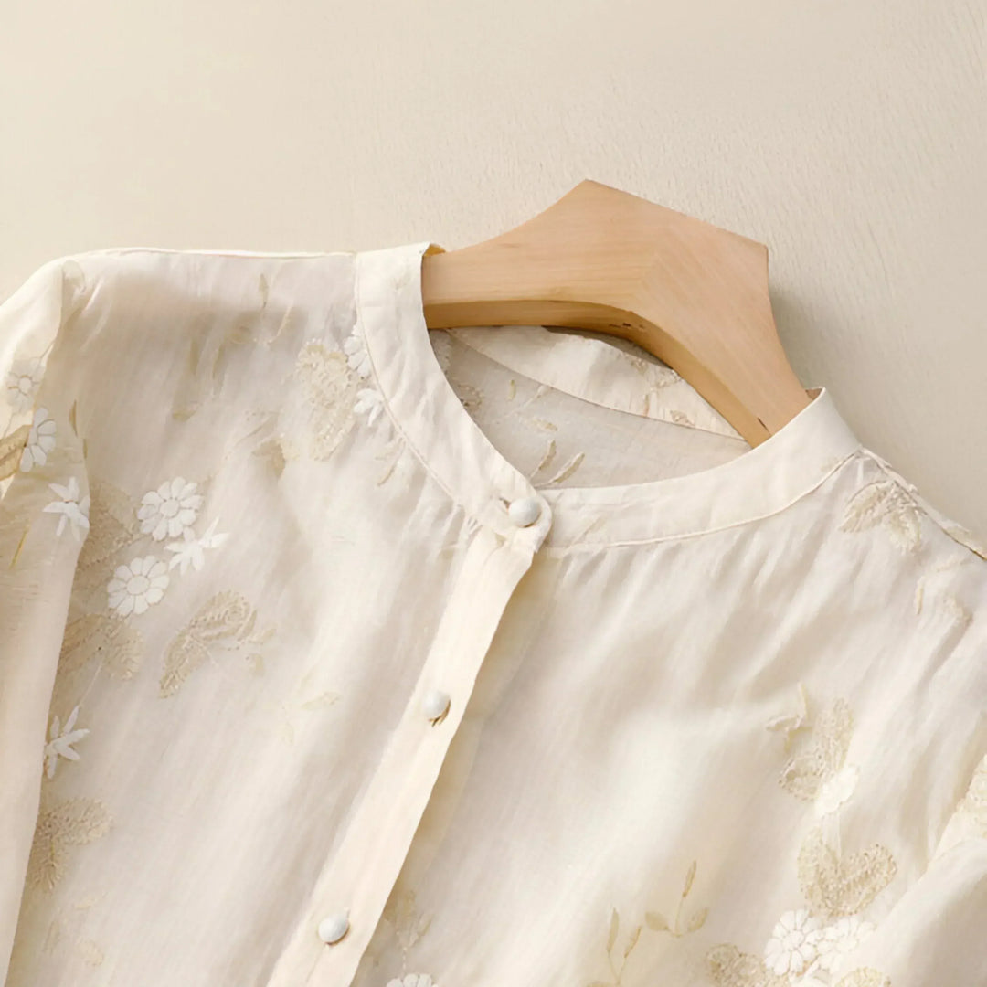 Luchtige geborduurde blouse dames – Emma