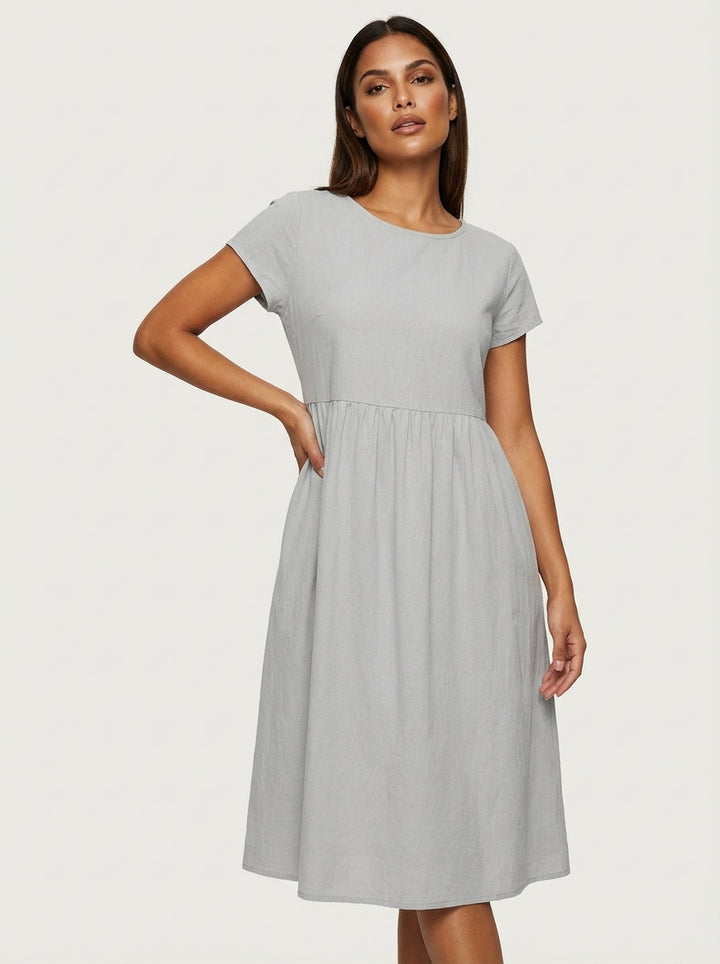 Luchtige midi jurk – Rosa