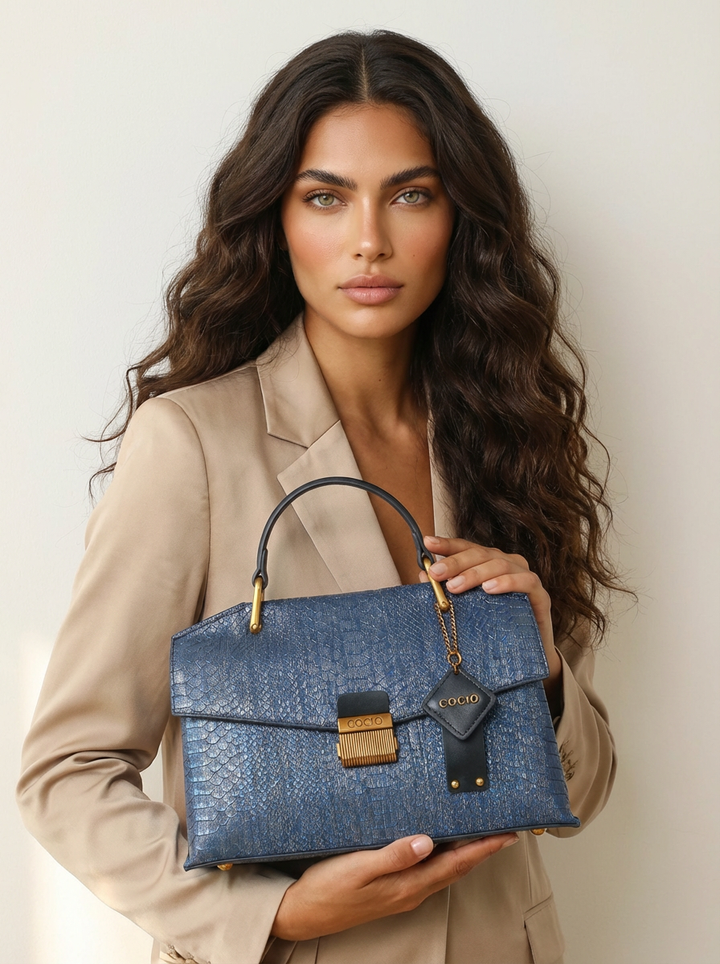 Luxe handtas met slangenprint - Noor