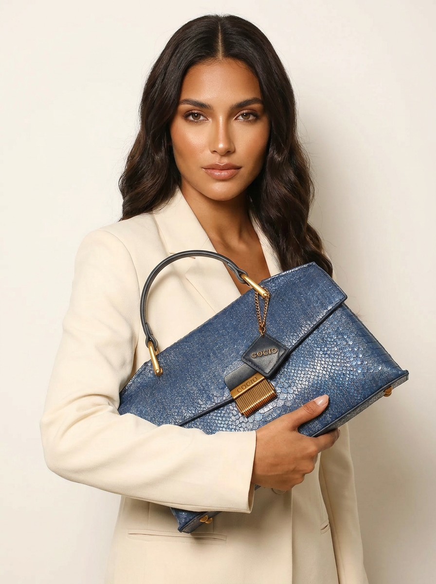 Luxe handtas met slangenprint - Noor