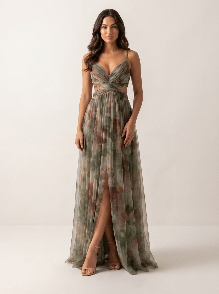 Maxi jurk met watercolor print - Isabella